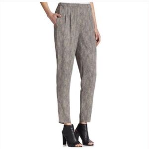 NWT Eileen Fisher Silk/cotton Chainette-Print Ankle Length Pants